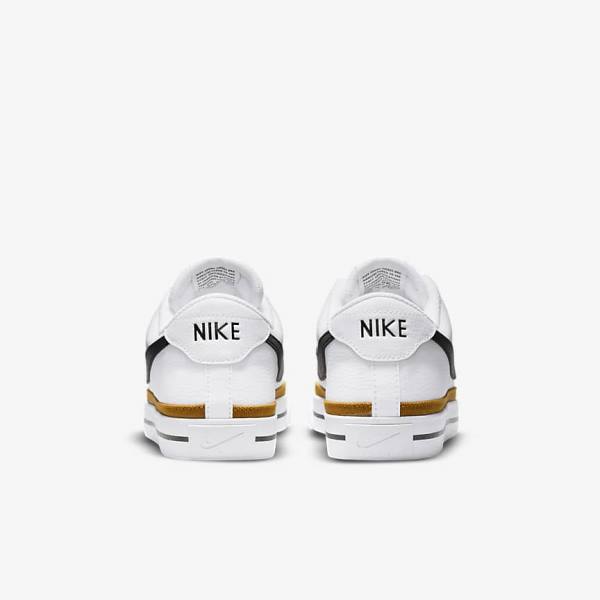 White / Black Men's Nike Court Legacy Sneakers | NK216QXB