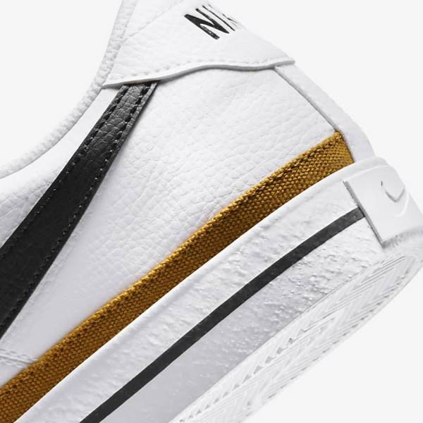 White / Black Men's Nike Court Legacy Sneakers | NK216QXB