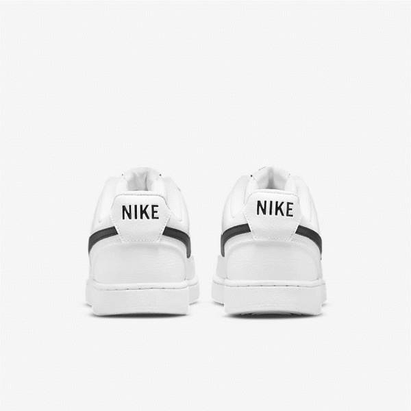 White / Black Men's Nike Court Vision Low Next Nature Sneakers | NK712QWT