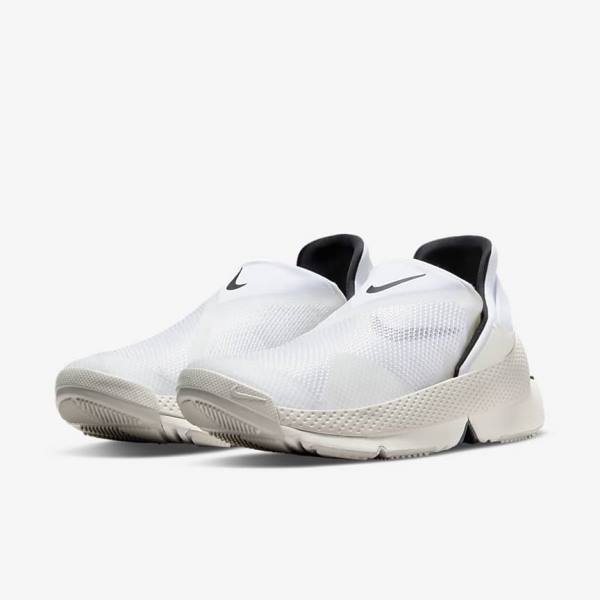 White / Black Men's Nike Go FlyEase Sneakers | NK954QVE