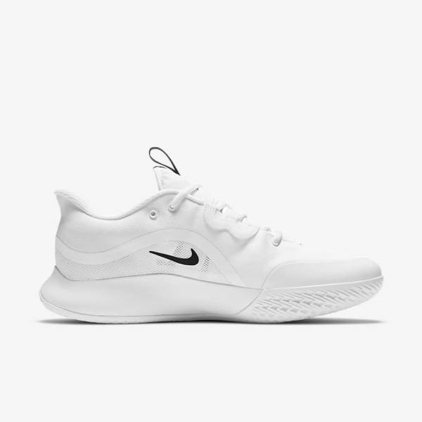 White / Black Men's Nike NikeCourt Air Max Volley Hard Court Tennis Shoes | NK358PLM