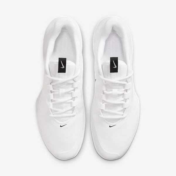 White / Black Men's Nike NikeCourt Air Max Volley Hard Court Tennis Shoes | NK358PLM