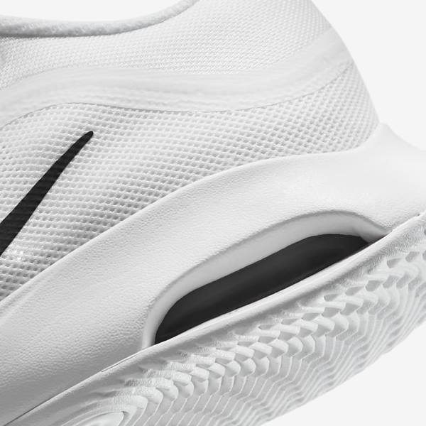 White / Black Men's Nike NikeCourt Air Max Volley Hard Court Tennis Shoes | NK358PLM