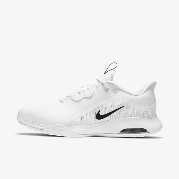 White / Black Men\'s Nike NikeCourt Air Max Volley Hard Court Tennis Shoes | NK358PLM