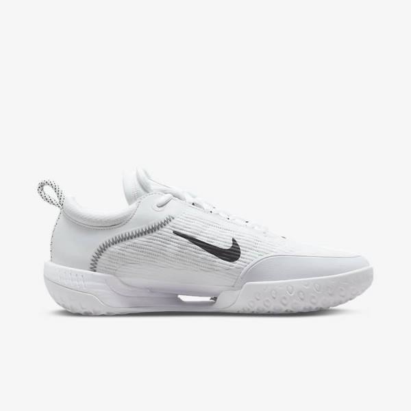 White / Black Men's Nike NikeCourt Zoom NXT Hard Court Tennis Shoes | NK156NVY