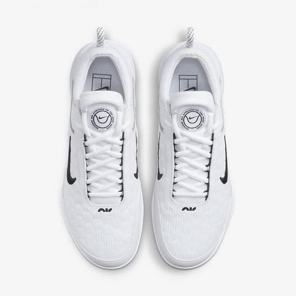 White / Black Men's Nike NikeCourt Zoom NXT Hard Court Tennis Shoes | NK156NVY