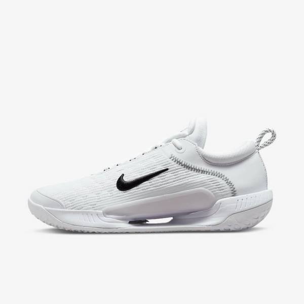 White / Black Men\'s Nike NikeCourt Zoom NXT Hard Court Tennis Shoes | NK156NVY