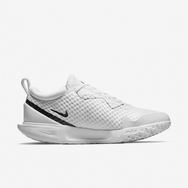 White / Black Men's Nike NikeCourt Zoom Pro Hard Court Tennis Shoes | NK895HKE