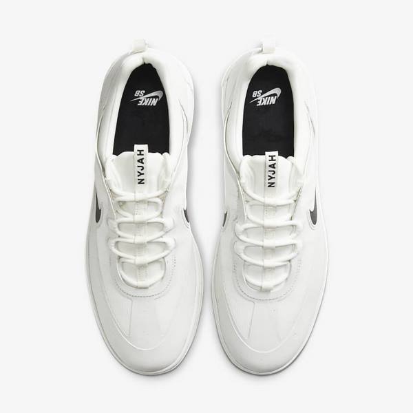 White / Black Men's Nike SB Nyjah Free 2 Skate Shoes | NK906IQJ