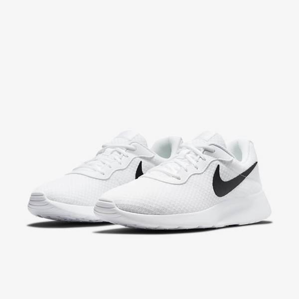 White / Black Men's Nike Tanjun Sneakers | NK271HZX