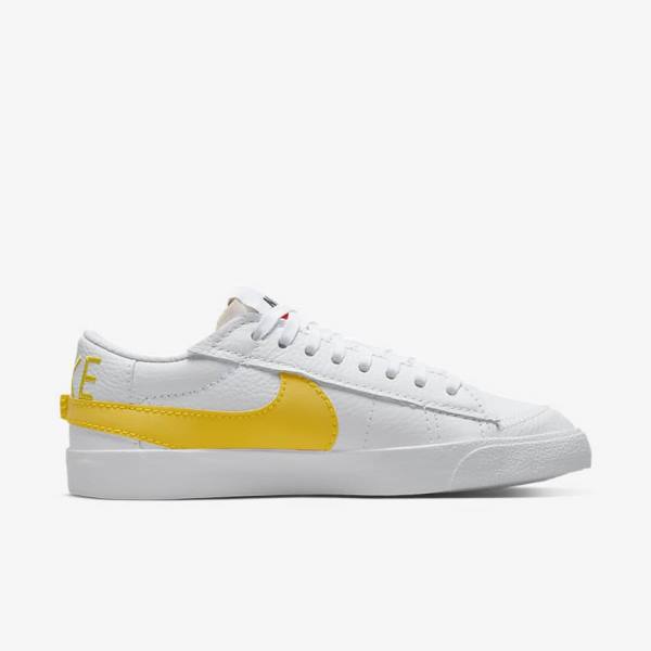 White / Black / Orange Men's Nike Blazer Low Jumbo Sneakers | NK153GOJ