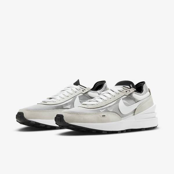 White / Black / Orange Men's Nike Waffle One Sneakers | NK956NAF