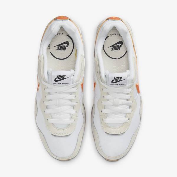 White / Black / Orange Women's Nike Venture Runner Sneakers | NK468INJ