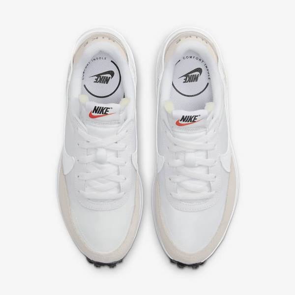 White / Black / Orange Women's Nike Waffle Debut Sneakers | NK840NIM