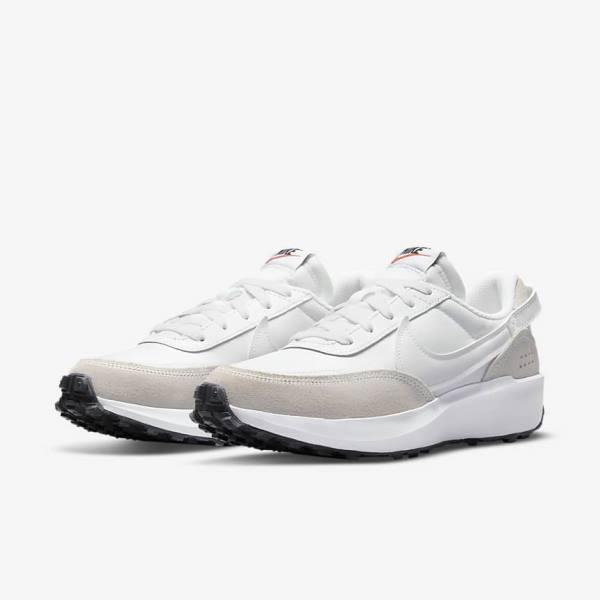 White / Black / Orange Women's Nike Waffle Debut Sneakers | NK840NIM