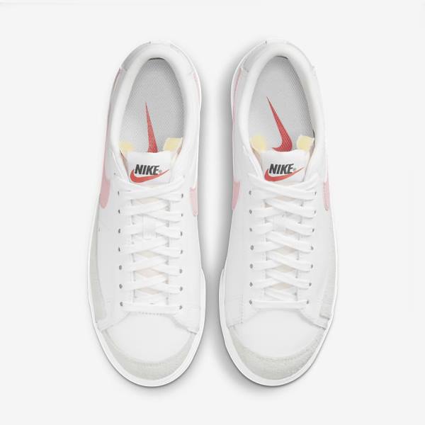 White / Black / Pink Women's Nike Blazer Low Platform Sneakers | NK965BEU