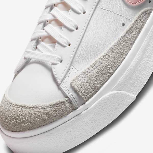 White / Black / Pink Women's Nike Blazer Low Platform Sneakers | NK965BEU