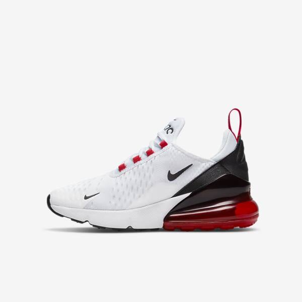 White / Black / Red / Grey Kids\' Nike Air Max 270 Older Sneakers | NK394CZU