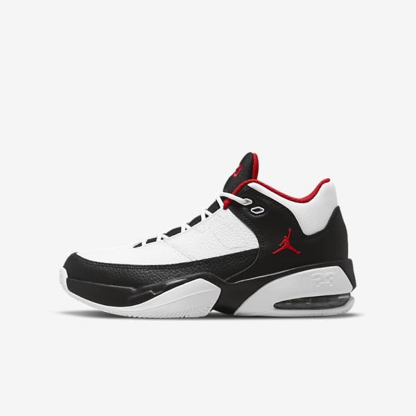 White / Black / Red Kids\' Nike Jordan Max Aura 3 Older Sneakers | NK305XRS