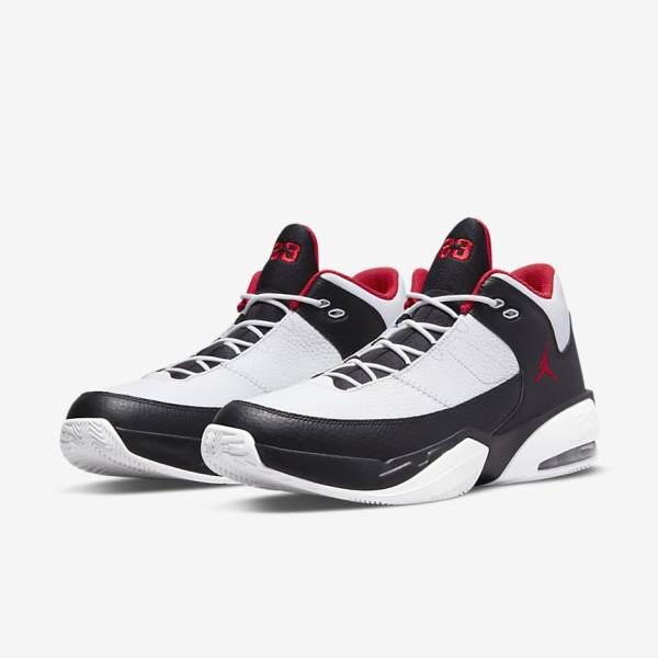 White / Black / Red Men's Nike Jordan Max Aura 3 Sneakers | NK940RWE