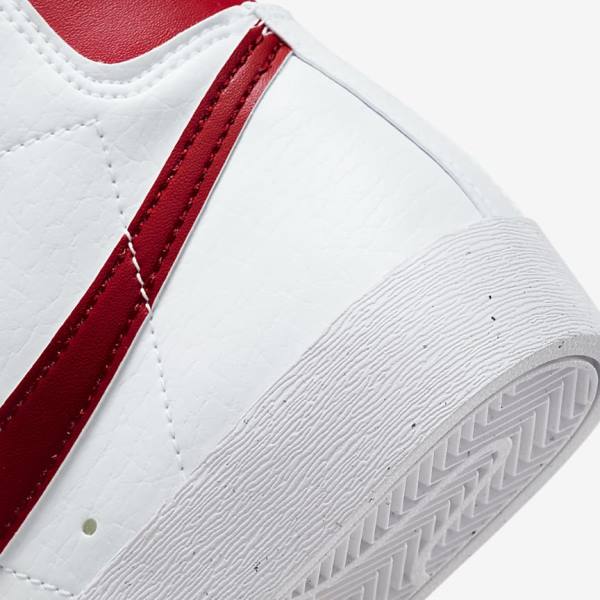 White / Black / Red Women's Nike Blazer Mid 77 Next Nature Sneakers | NK872RPI