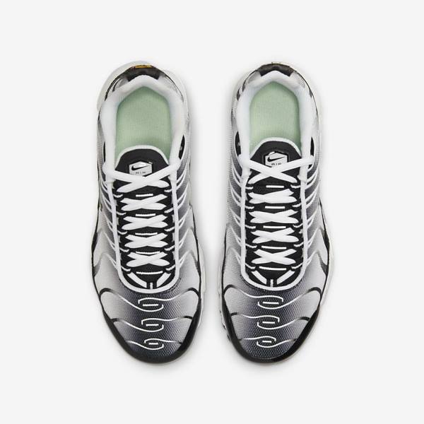 White / Black / Silver / Mint Kids' Nike Air Max Plus Older Sneakers | NK387VOG