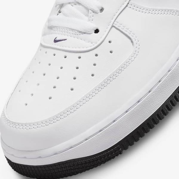 White / Black / White / Purple Men's Nike Air Force 1 07 LV8 Sneakers | NK032DHT