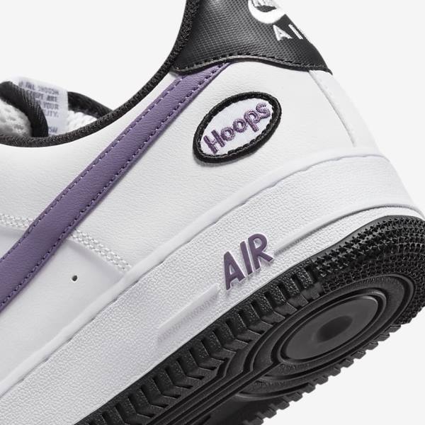 White / Black / White / Purple Men's Nike Air Force 1 07 LV8 Sneakers | NK032DHT