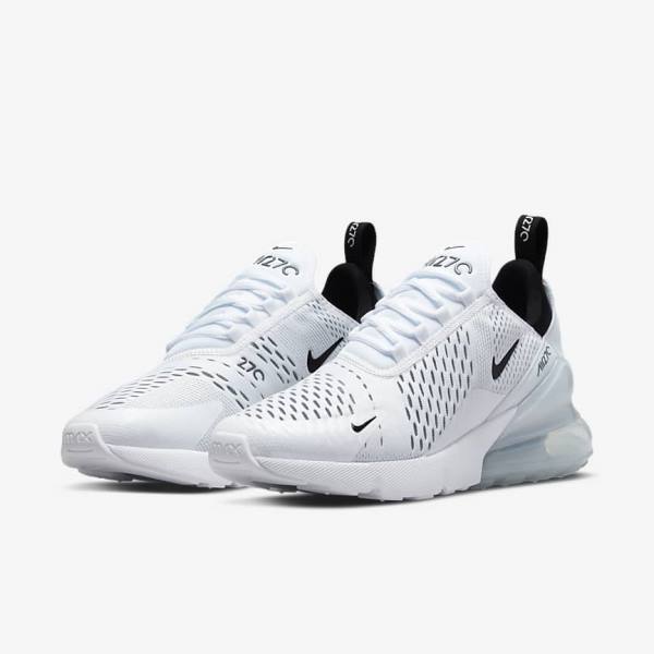 White / Black Women's Nike Air Max 270 Sneakers | NK960IKG