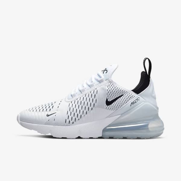 White / Black Women\'s Nike Air Max 270 Sneakers | NK960IKG