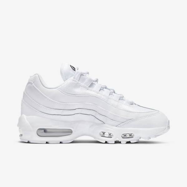 White / Black Women's Nike Air Max 95 Essential Sneakers | NK965DLJ