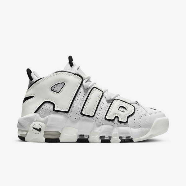 White / Black Women's Nike Air More Uptempo Sneakers | NK539WXB