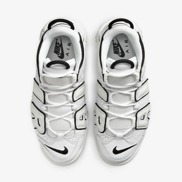 White / Black Women's Nike Air More Uptempo Sneakers | NK539WXB