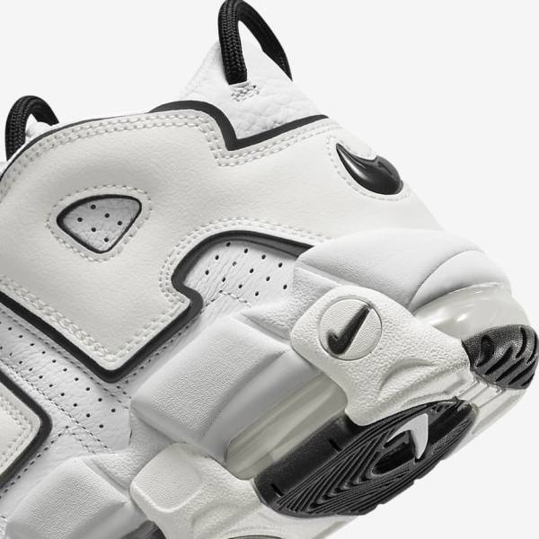 White / Black Women's Nike Air More Uptempo Sneakers | NK539WXB