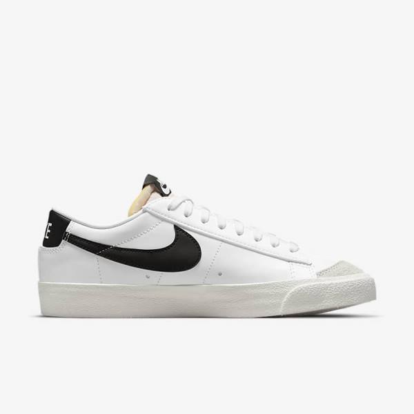 White / Black Women's Nike Blazer Low 77 Sneakers | NK051EWK