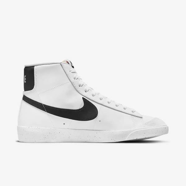 White / Black Women's Nike Blazer Mid 77 Next Nature Sneakers | NK309KHN