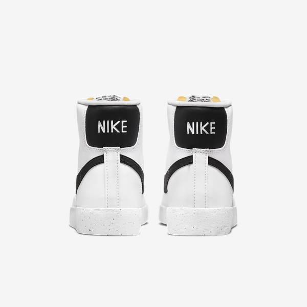 White / Black Women's Nike Blazer Mid 77 Next Nature Sneakers | NK309KHN