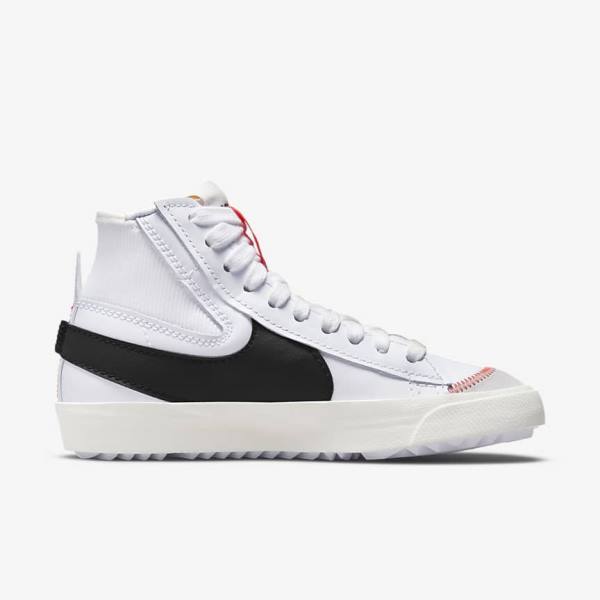 White / Black Women's Nike Blazer Mid 77 Jumbo Sneakers | NK721JZM