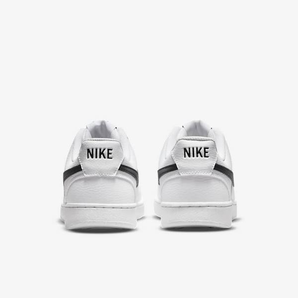 White / Black Women's Nike Court Vision Low Next Nature Sneakers | NK289BOT