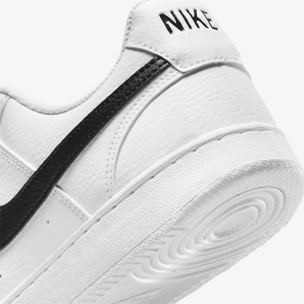 White / Black Women's Nike Court Vision Low Next Nature Sneakers | NK289BOT