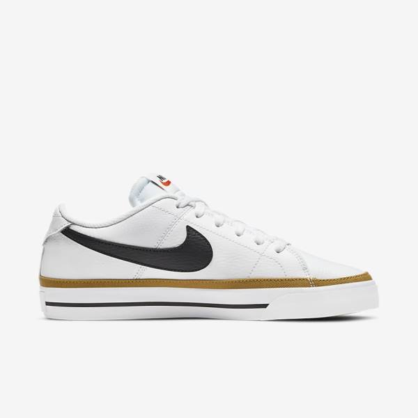 White / Black Women's Nike NikeCourt Legacy Sneakers | NK698AEN