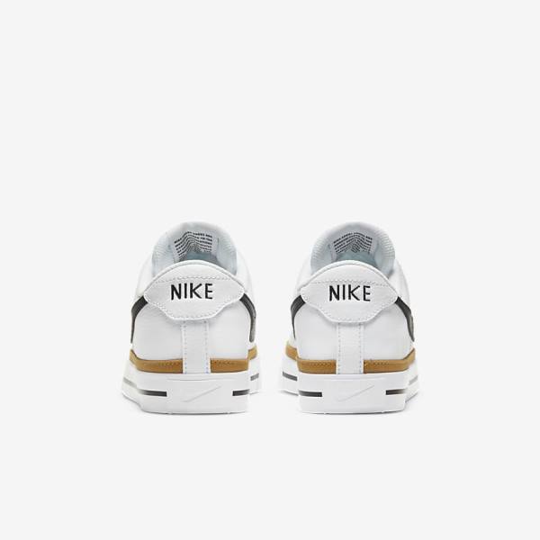 White / Black Women's Nike NikeCourt Legacy Sneakers | NK698AEN