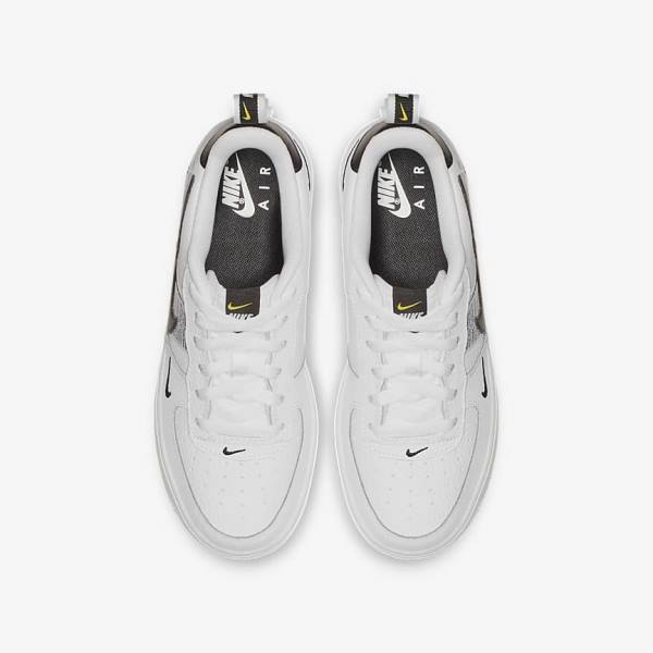 White / Black / Yellow / White Kids' Nike Air Force 1 LV8 Utility Older Sneakers | NK980LSO