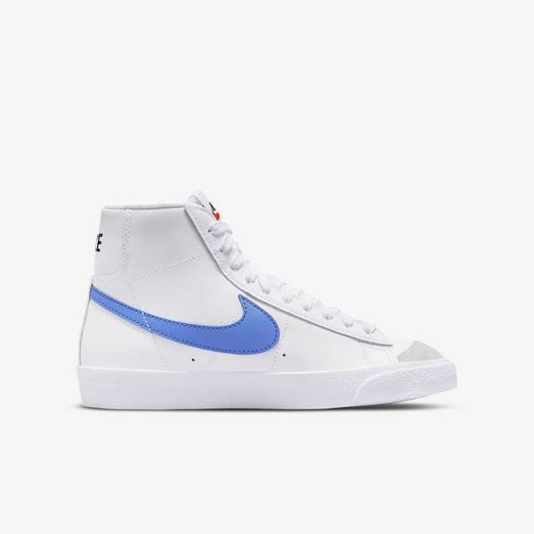 White / Blue / Black / Red Kids' Nike Blazer Mid 77 Older Basketball Shoes | NK293SKJ