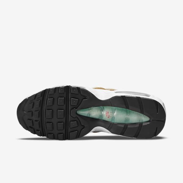 White / Brown / Green Women's Nike Air Max 95 Sneakers | NK850EUM