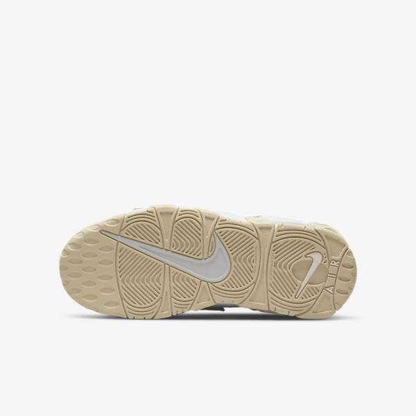 White / Brown / Light Kids' Nike Air More Uptempo Older Sneakers | NK310RVJ