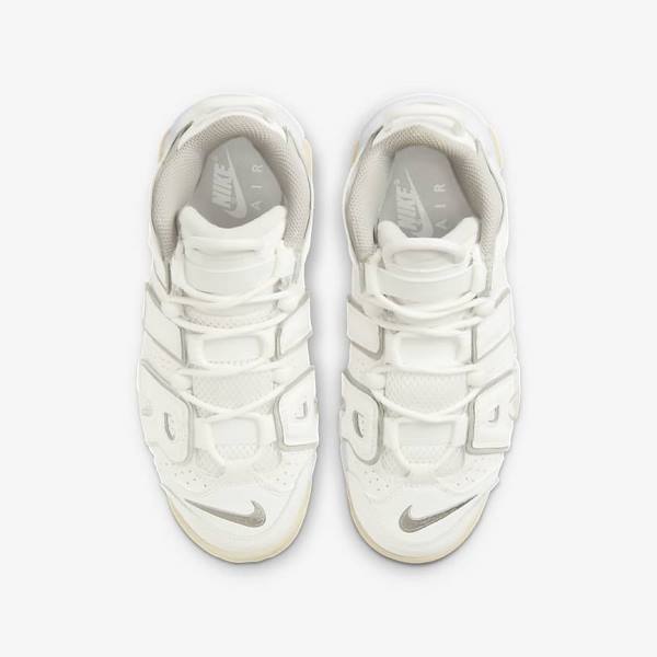 White / Brown / Light Kids' Nike Air More Uptempo Older Sneakers | NK310RVJ