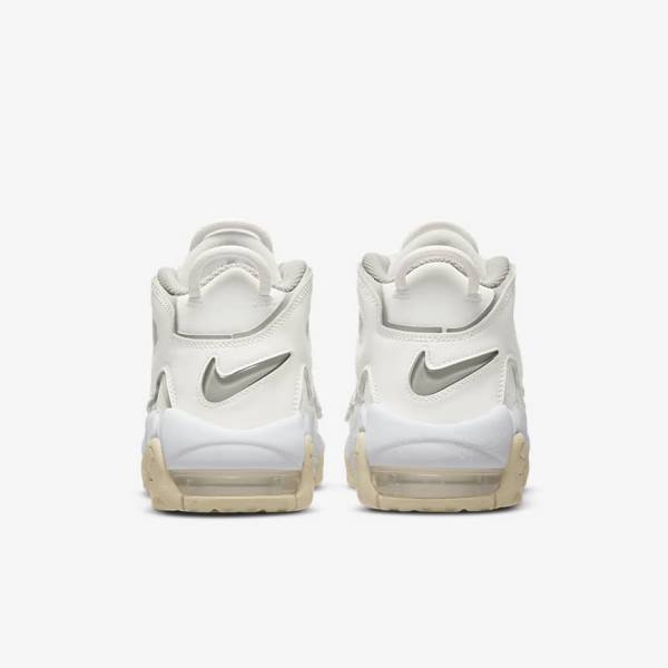 White / Brown / Light Kids' Nike Air More Uptempo Older Sneakers | NK310RVJ