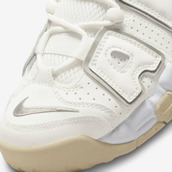 White / Brown / Light Kids' Nike Air More Uptempo Older Sneakers | NK310RVJ