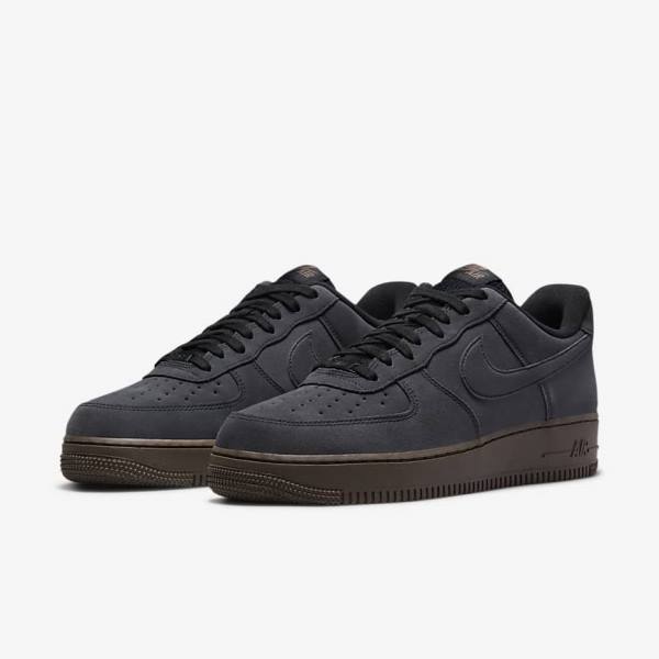 White / Dark Chocolate Men's Nike Air Force 1 Sneakers | NK357LKG